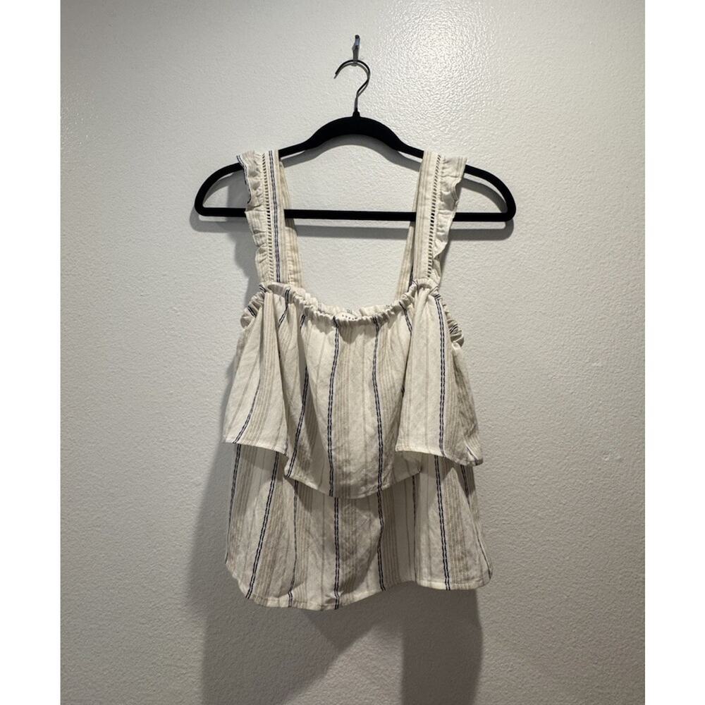 LUSH Crop‎ Top Size Small Layered Crop Striped Coastal Vacation Minimalist Boho